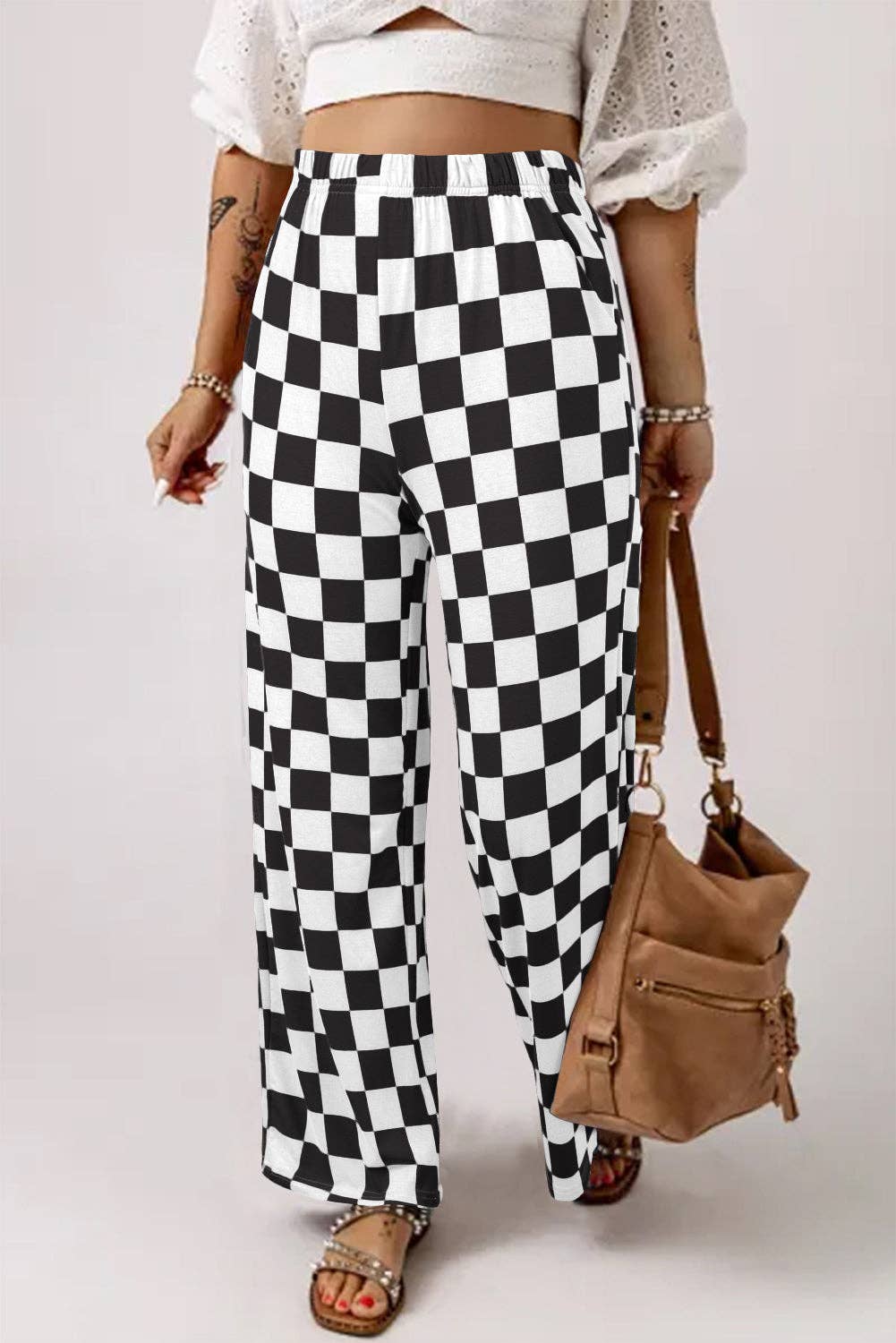 Checked Print Pants
