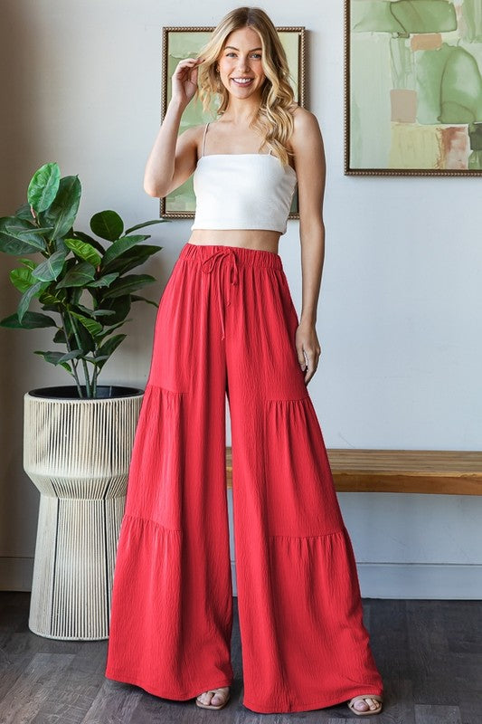 Over Wide Leg Solid Pants