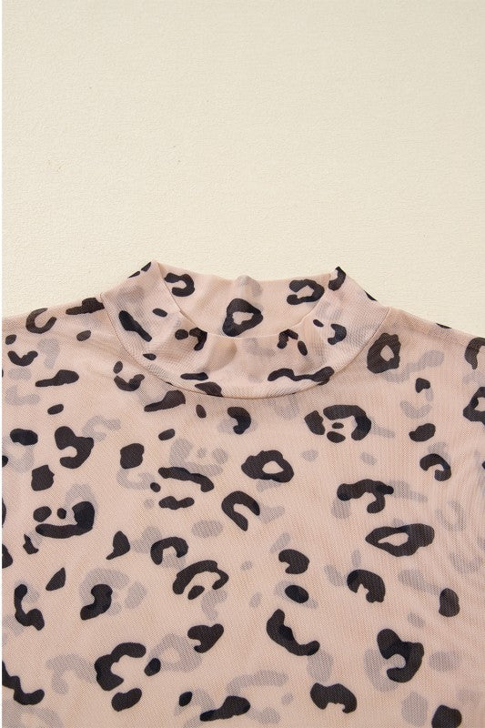 Sheer Leopard Long Sleeve Bodysuit