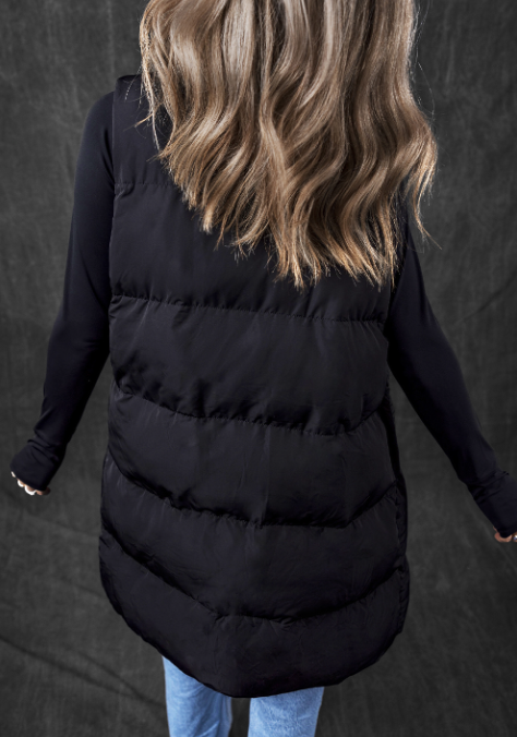 Windproof Puffer Vest with Pockets