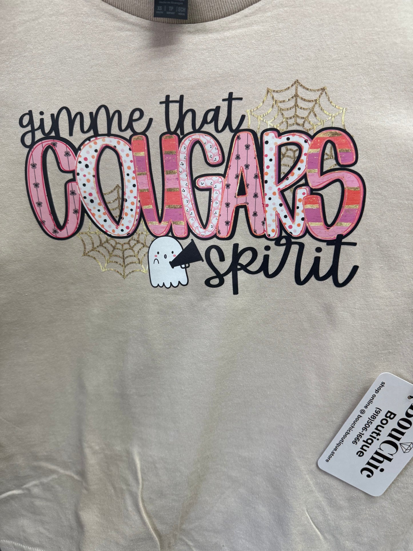 Youth-Tan Cougar Halloween Tee