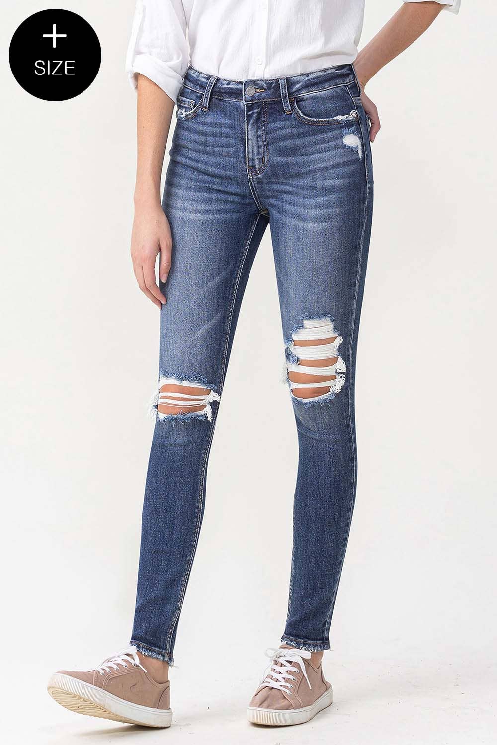 PLUS SIZE HIGH RISE SKINNY JEANS