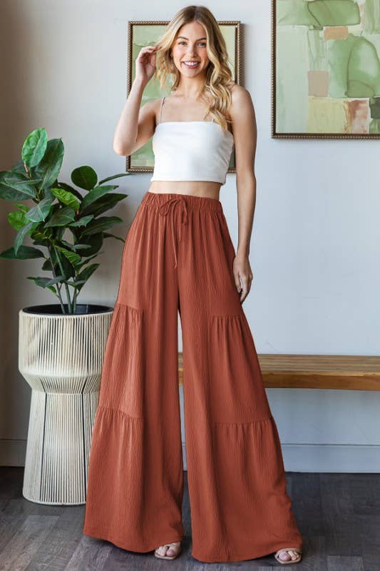 Over Wide Leg Solid Pants