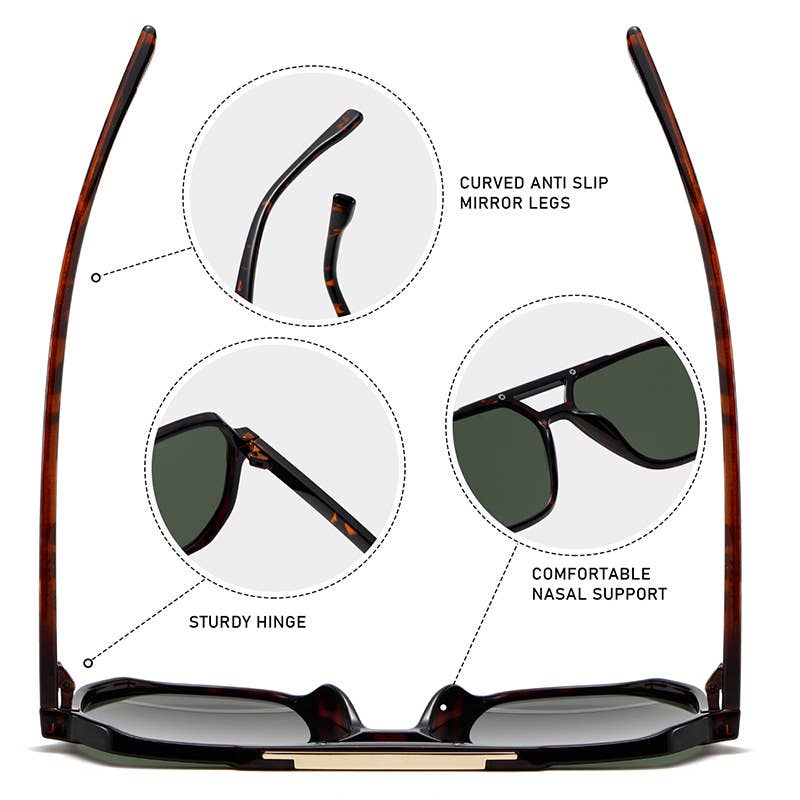 Double-Beam Aviator Sunglasses