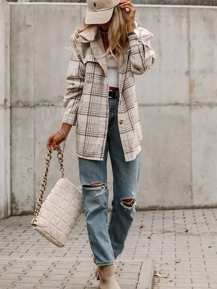 Khaki Plaid Shacket