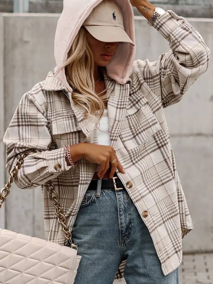 Khaki Plaid Shacket