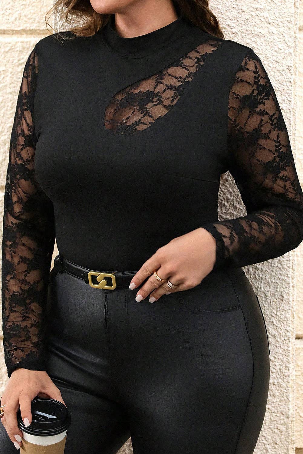 Plus Size Lace Long Sleeve