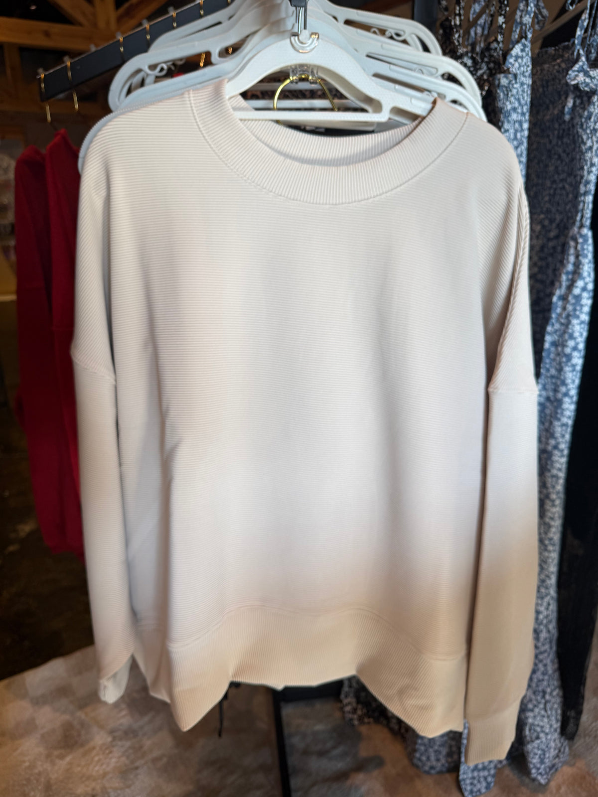 Long Sleeve Short Set-Cream