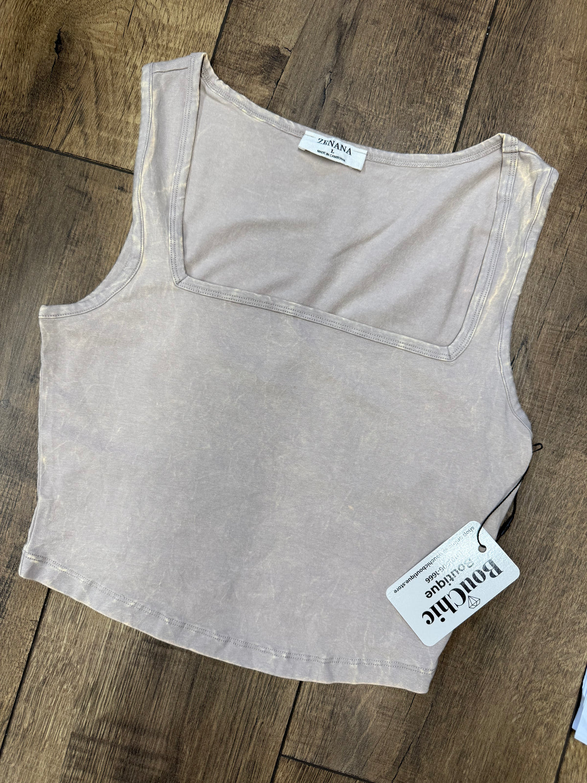Acid Wash Square neck Tank