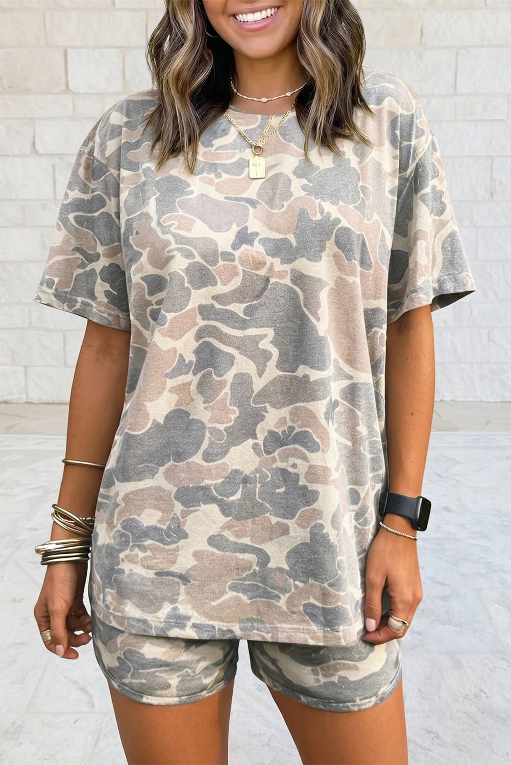 Camouflage Top & Shorts Set