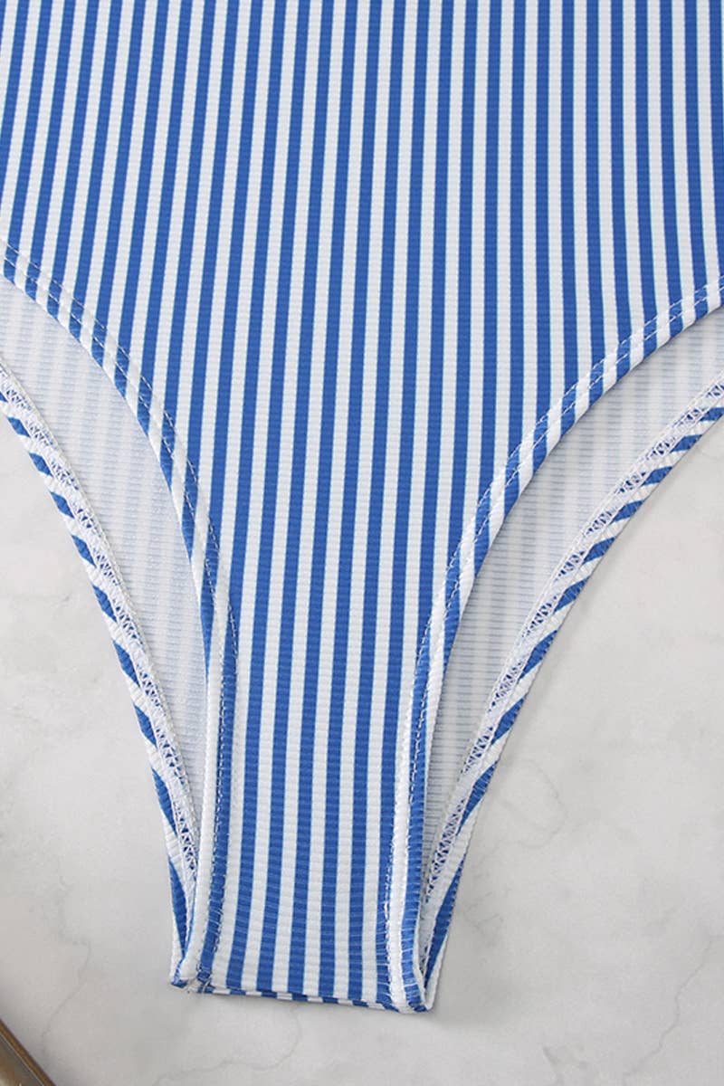 HIGH WAISTED V-NECK RUFFLED SWIMSUIT