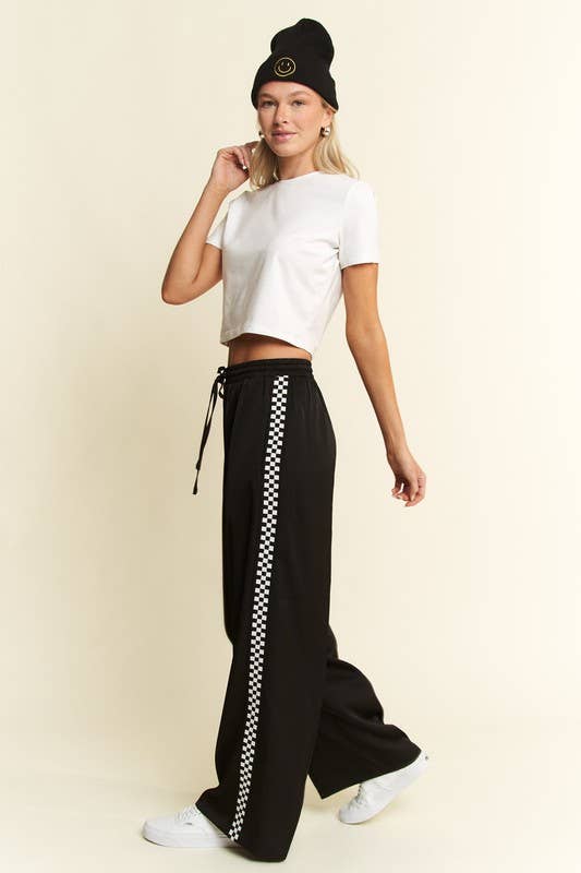 SATIN WITH SIDE CHECKERBOARD