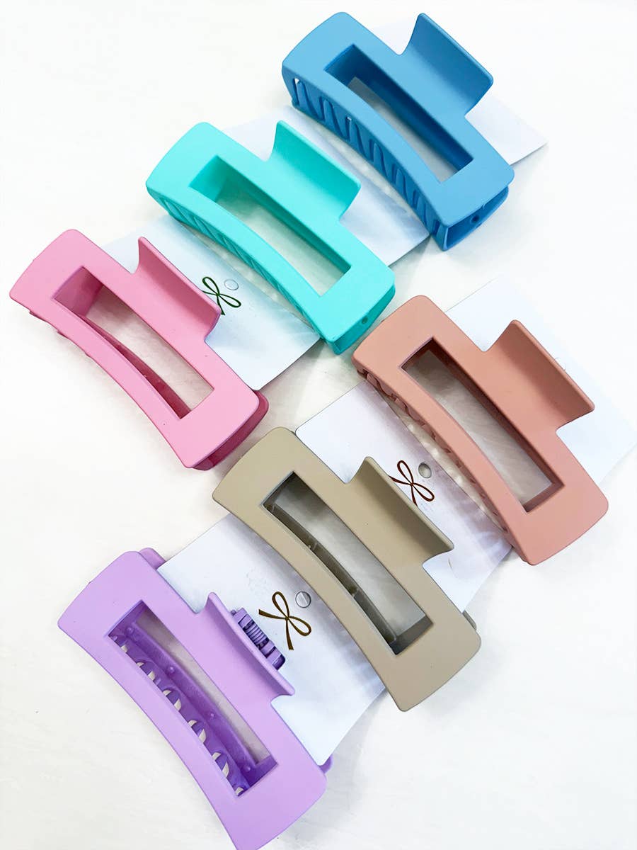 Matte Large Cut Out Rectangle Hair Claw