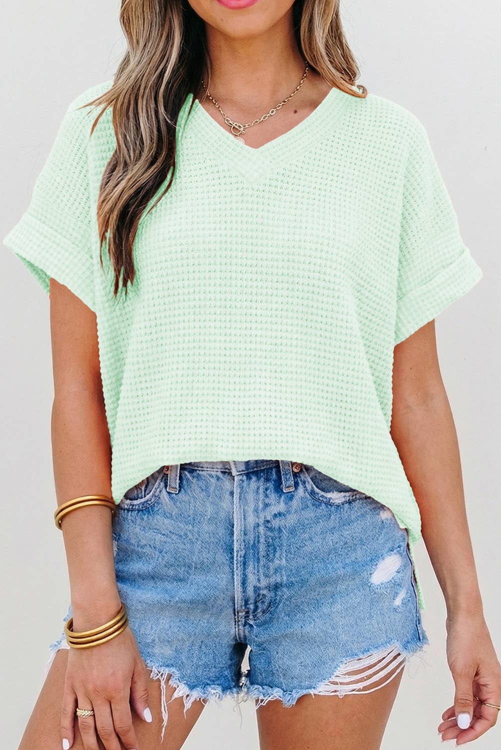 Waffle Texture Short Sleeve