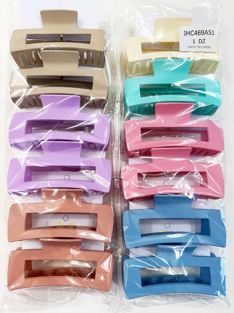 Matte Large Cut Out Rectangle Hair Claw