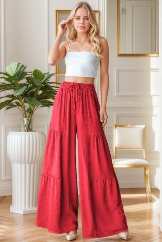 Over Wide Leg Solid Pants