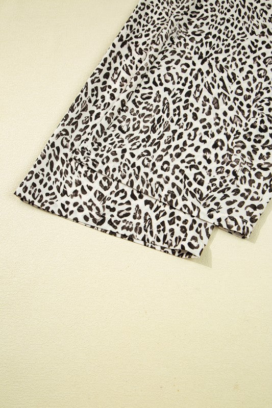 Leopard Print Drawstring Pants