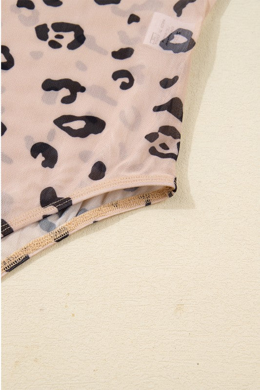 Sheer Leopard Long Sleeve Bodysuit