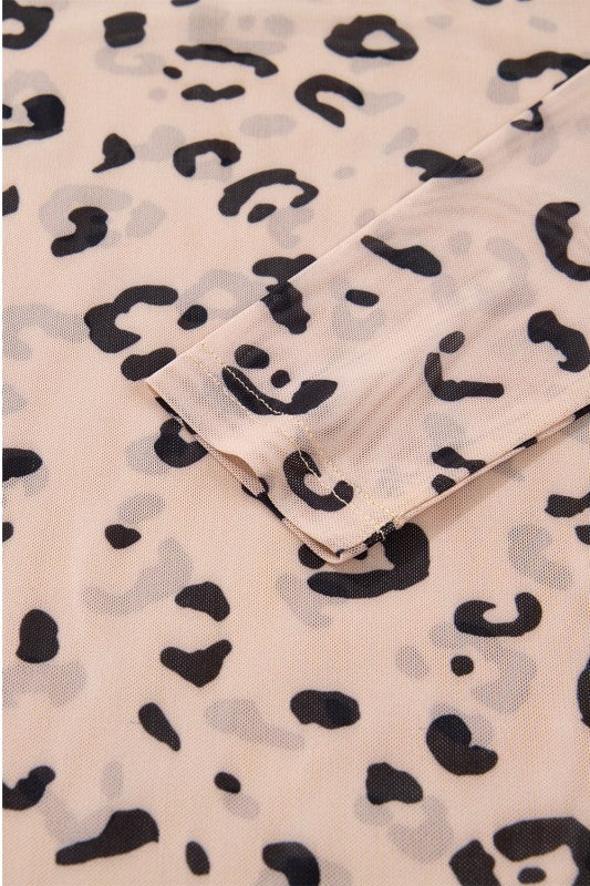 Sheer Leopard Long Sleeve Bodysuit