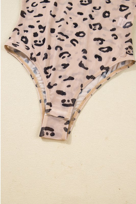 Sheer Leopard Long Sleeve Bodysuit