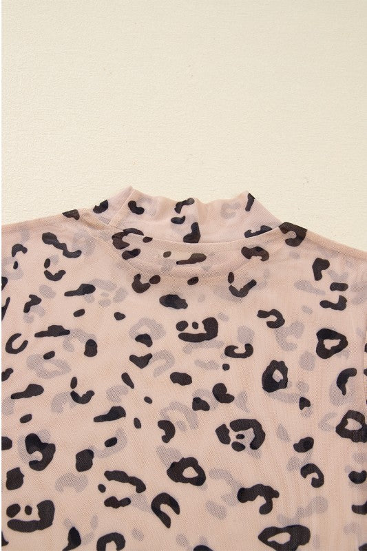 Sheer Leopard Long Sleeve Bodysuit