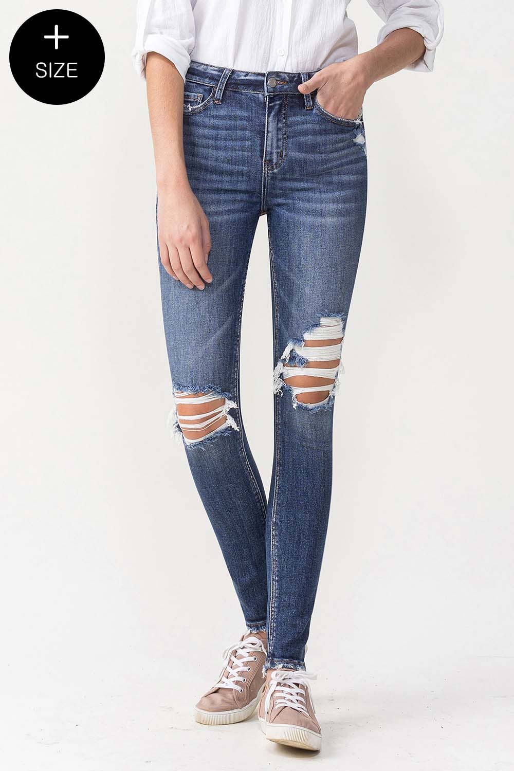 PLUS SIZE HIGH RISE SKINNY JEANS