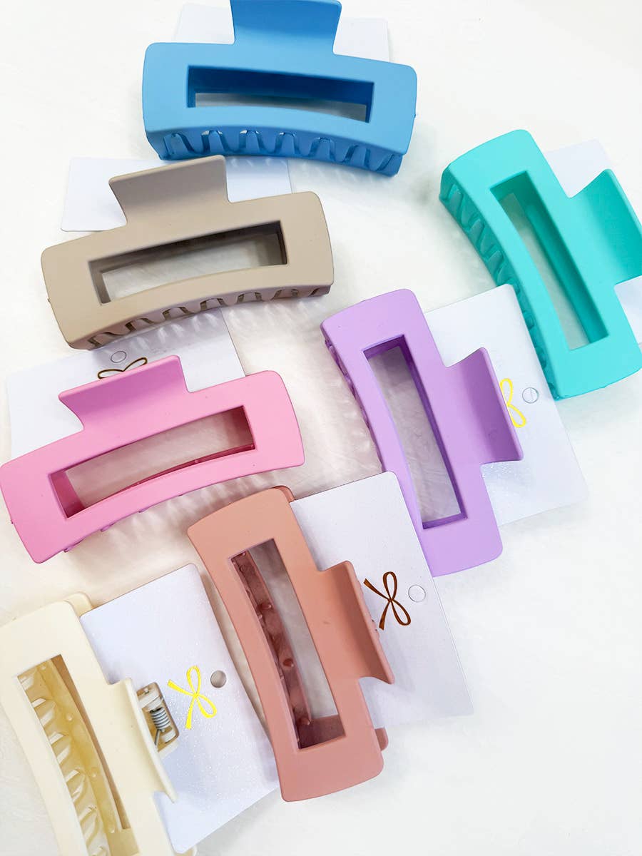 Matte Large Cut Out Rectangle Hair Claw
