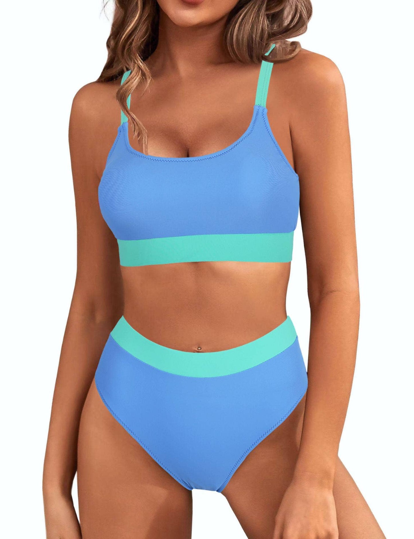Color block bikini 2-piece set swimsuit