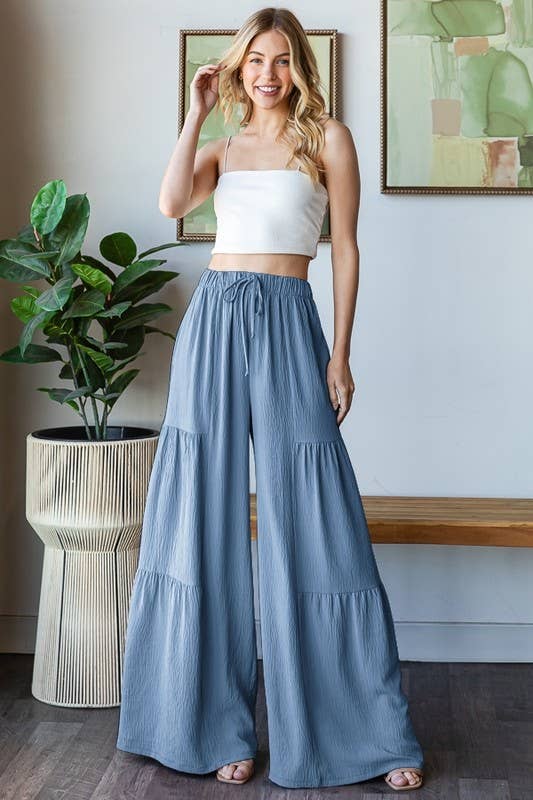 Plus Size-WIDE LEG PANTS