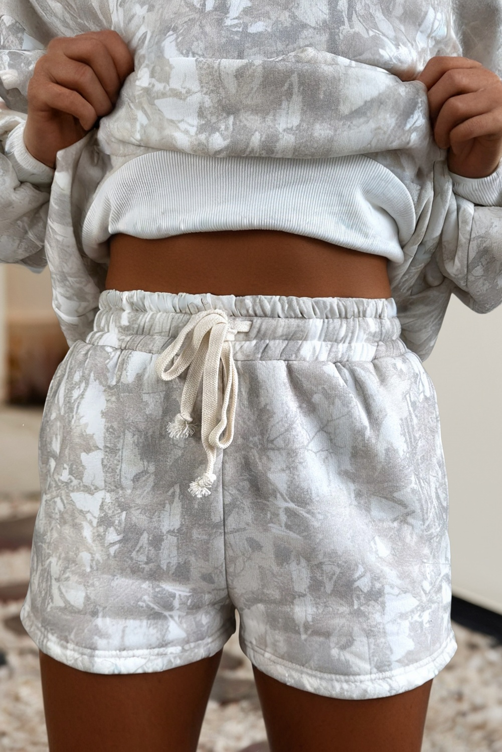 LDC Abstract Round Neck Two piece Camo Set