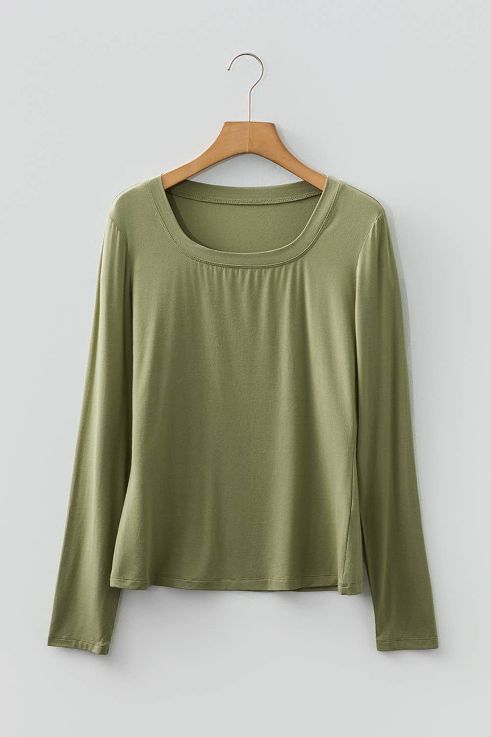 Long Sleeve Round Neck Fitted Top