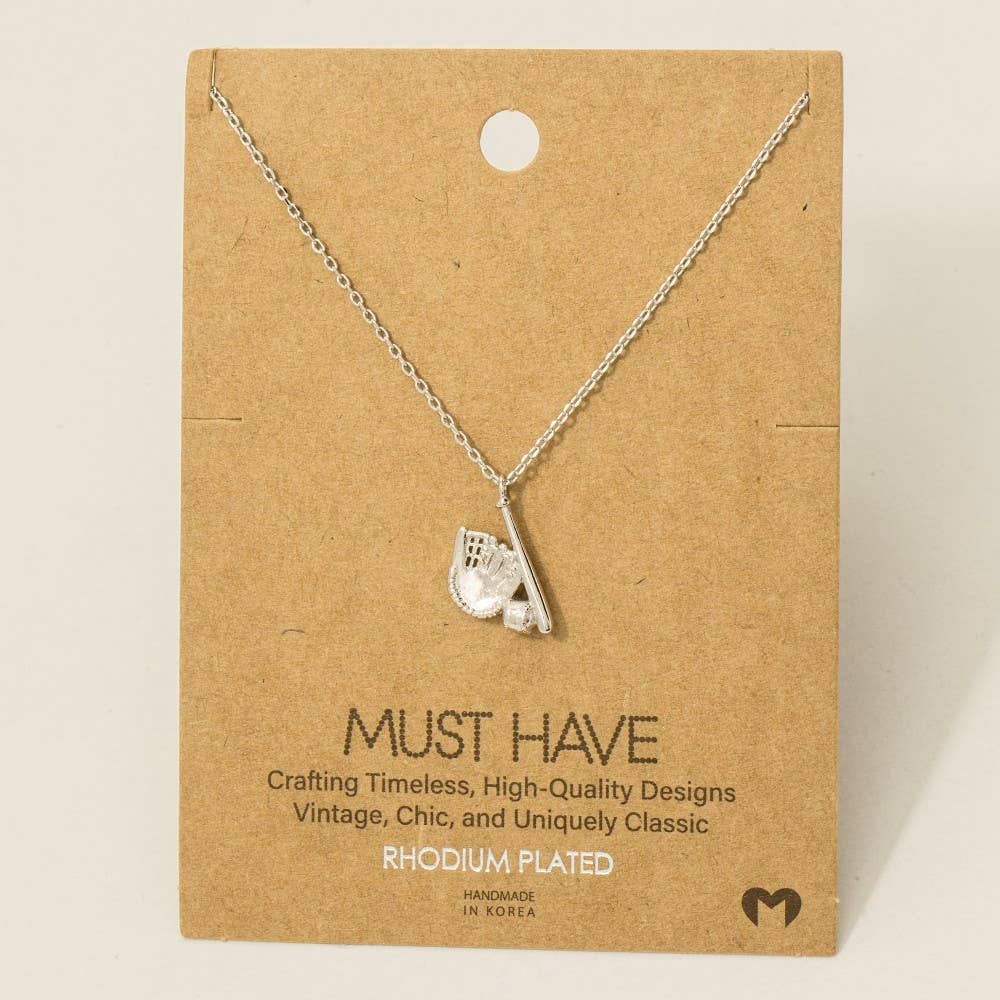 Gold Dipped Baseball Necklace
