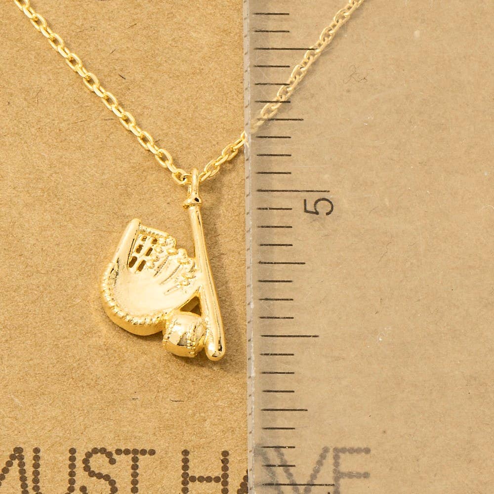 Gold Dipped Baseball Necklace