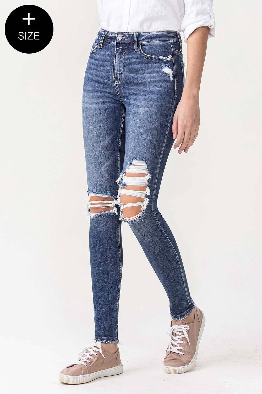 PLUS SIZE HIGH RISE SKINNY JEANS