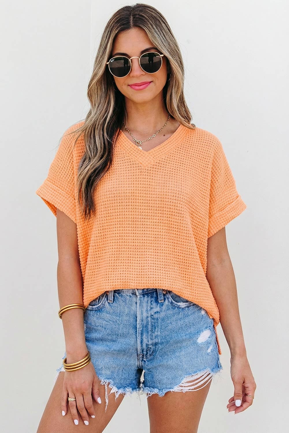 Waffle Texture Short Sleeve