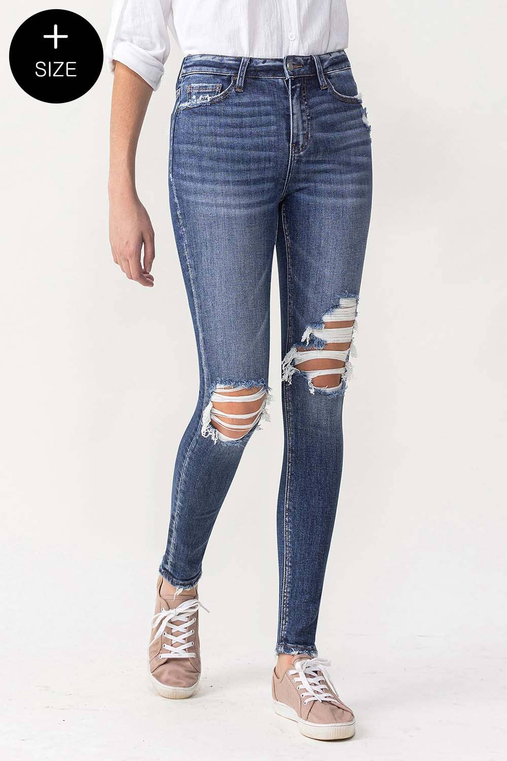 PLUS SIZE HIGH RISE SKINNY JEANS