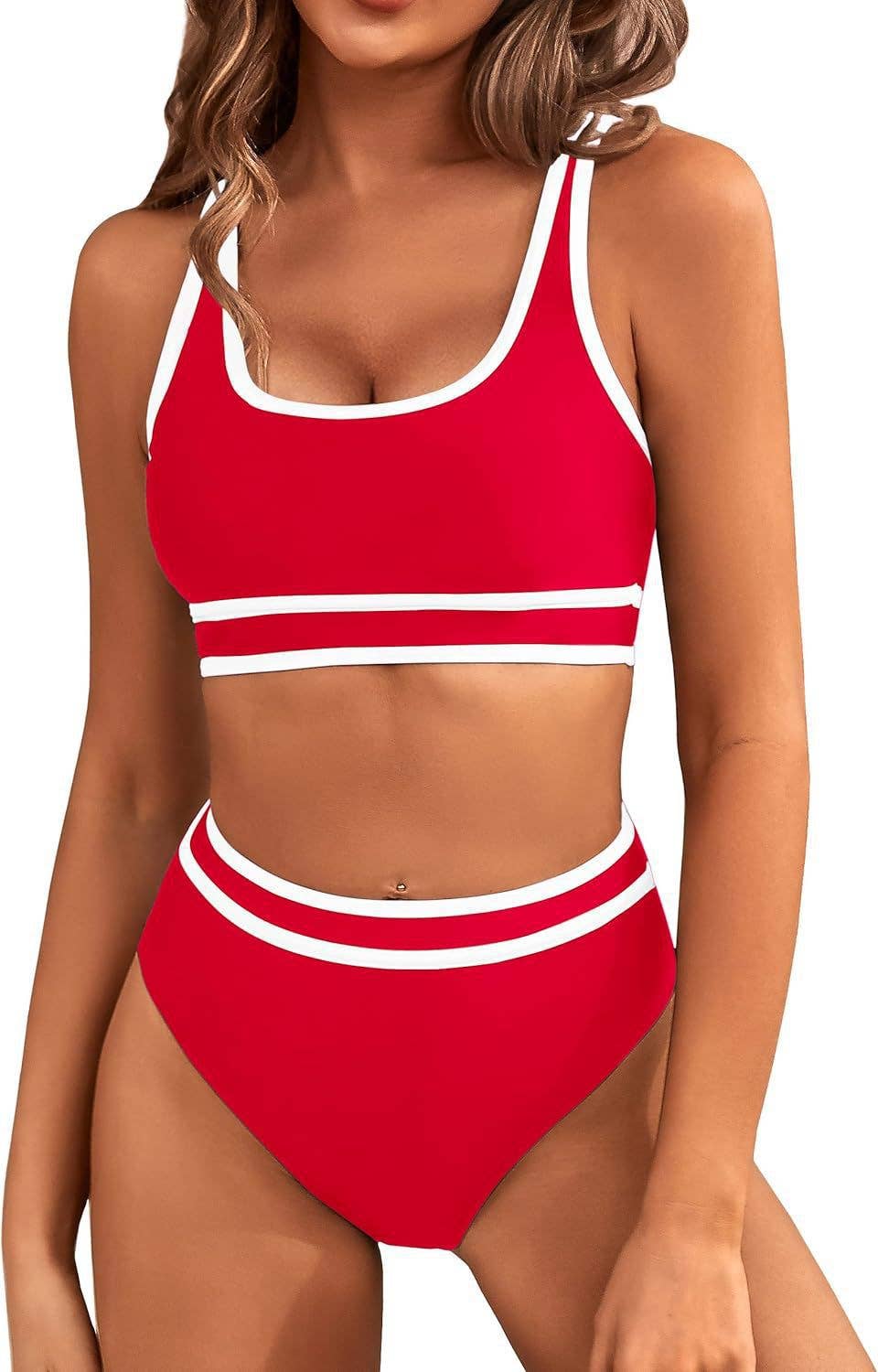 Beach Contrasting Two Piece Swimsuit