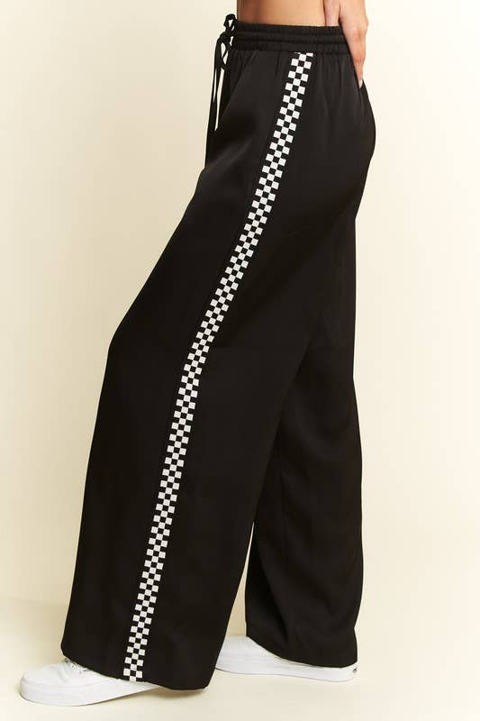 SATIN WITH SIDE CHECKERBOARD