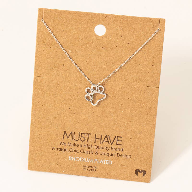 Gold Dipped Wire Paw Necklace