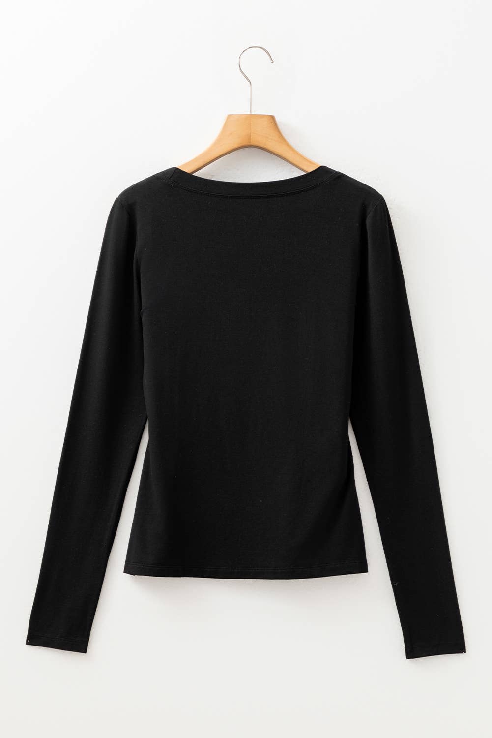 Long Sleeve Round Neck Fitted Top