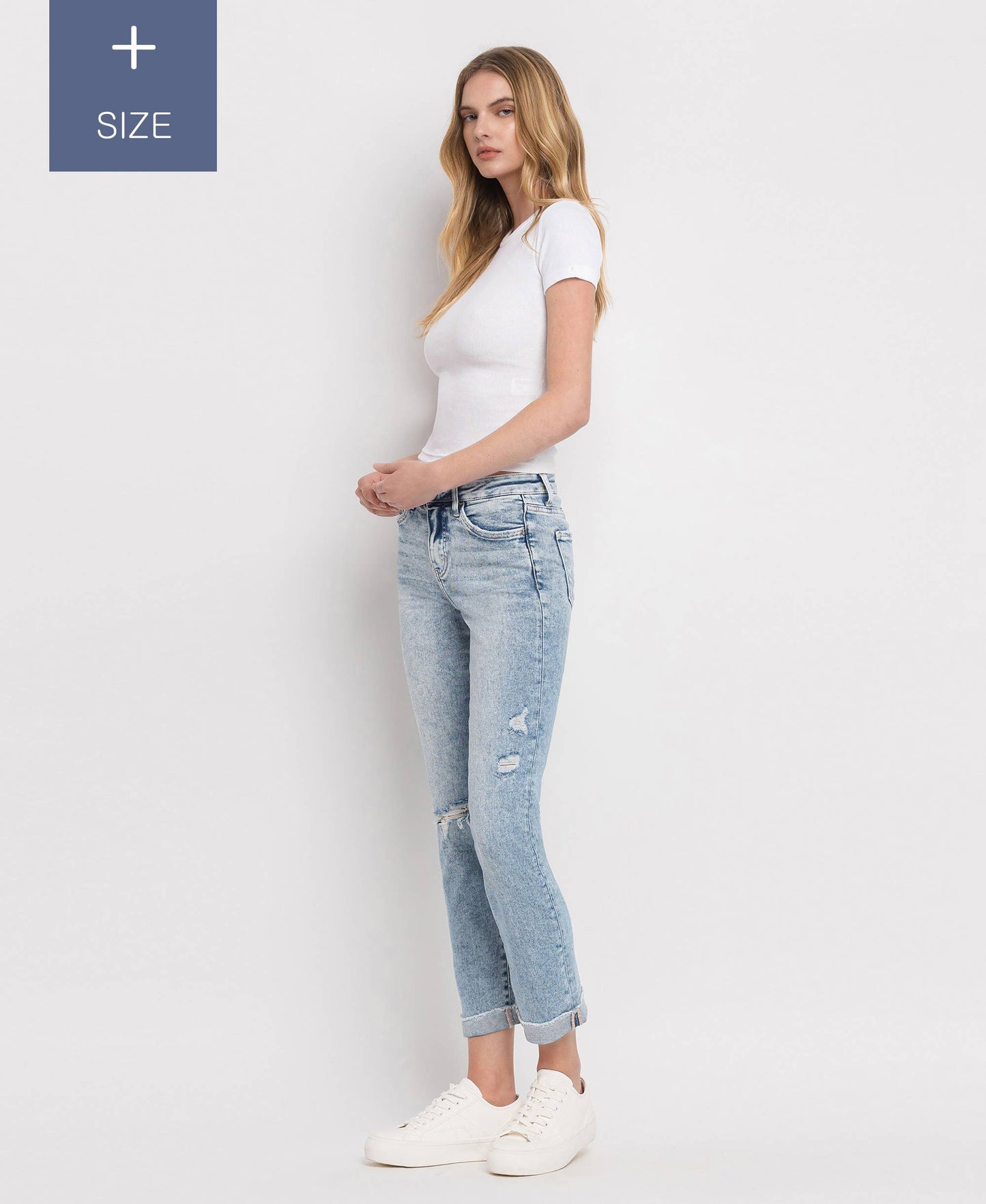 PLUS SIZE TUMMY CONTROL HIGH RISE SLIM STRAIGHT