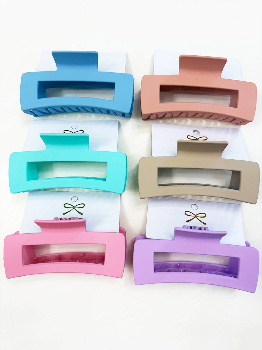 Matte Large Cut Out Rectangle Hair Claw