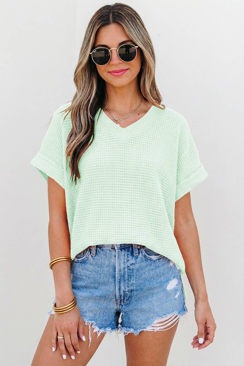 Waffle Texture Short Sleeve