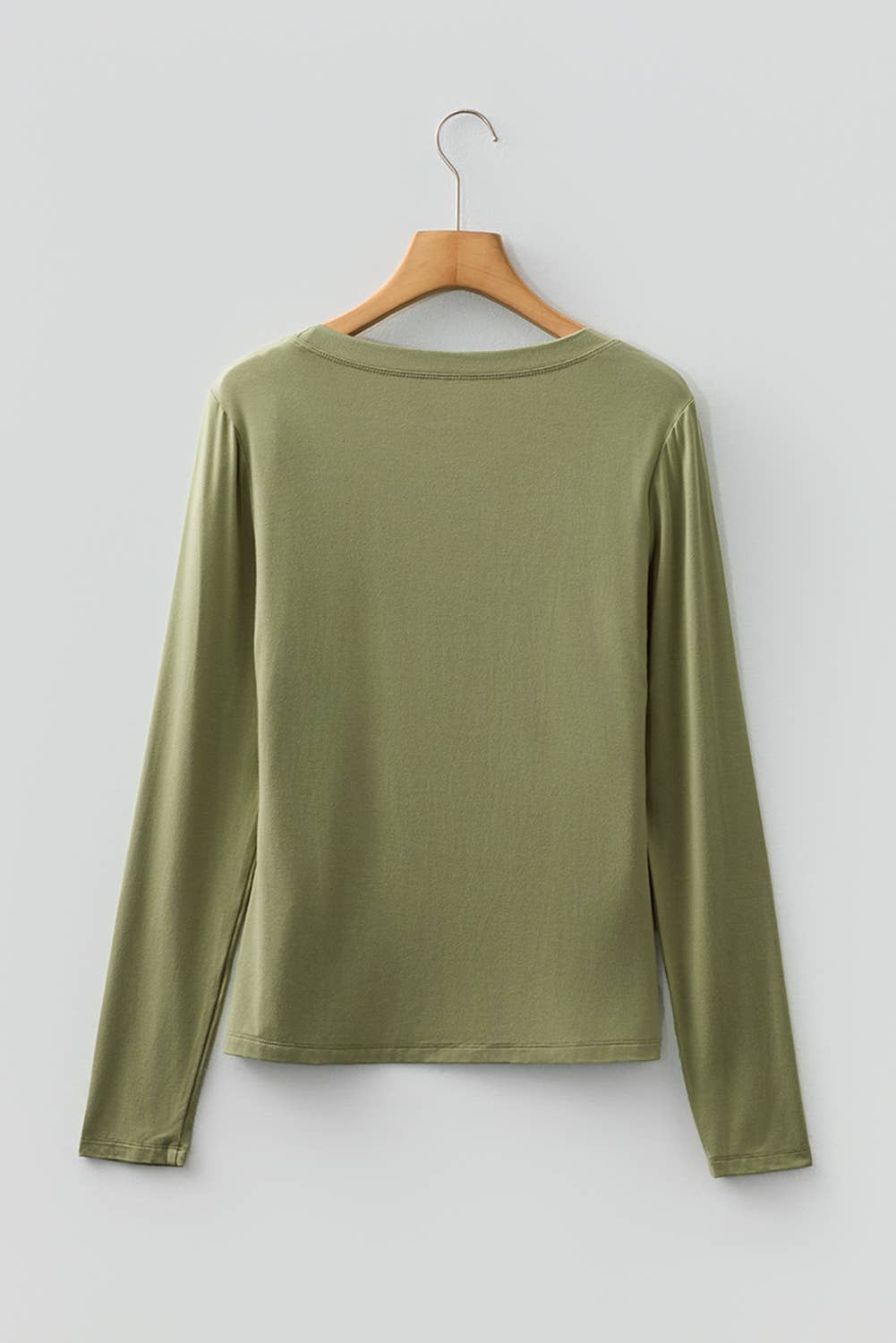 Long Sleeve Round Neck Fitted Top