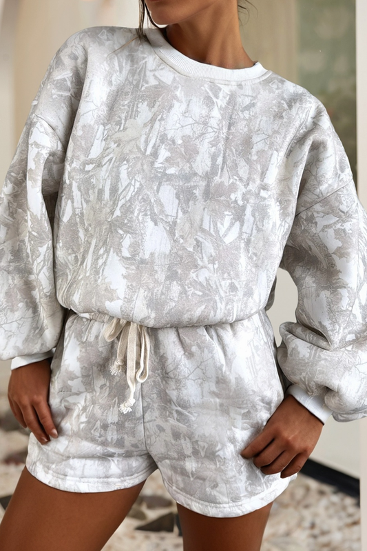 LDC Abstract Round Neck Two piece Camo Set