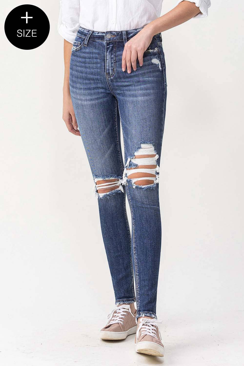 PLUS SIZE HIGH RISE SKINNY JEANS