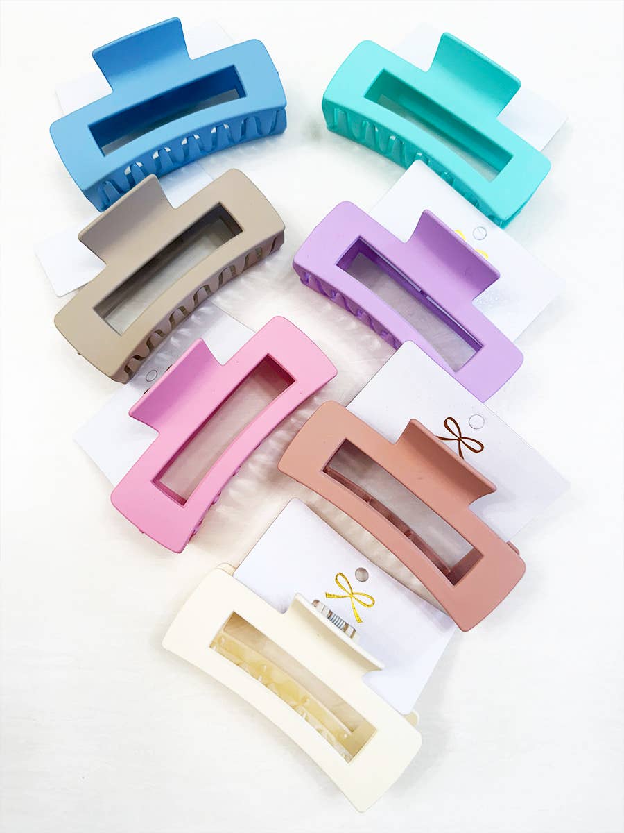 Matte Large Cut Out Rectangle Hair Claw