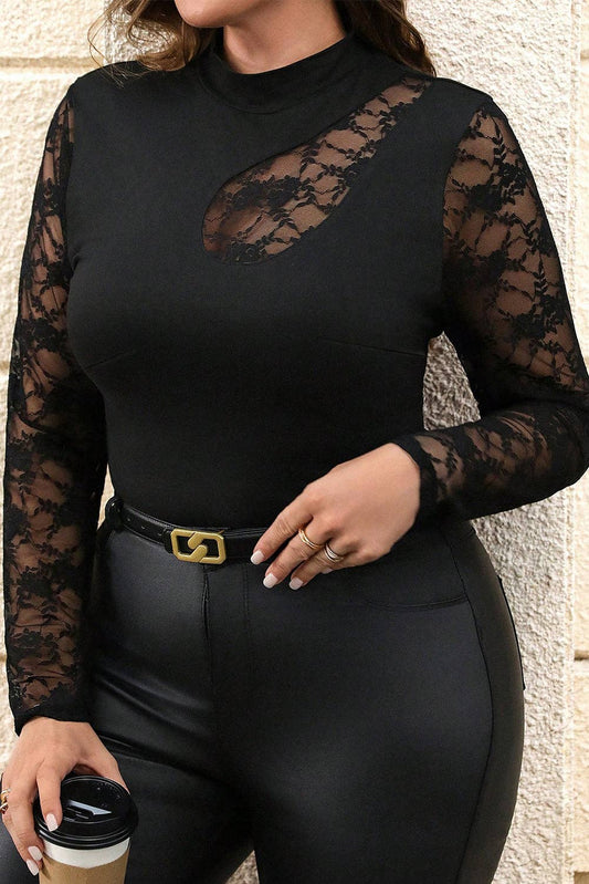 Plus Size Lace Long Sleeve