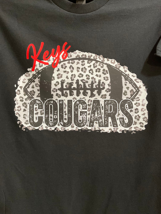 Leopard Cougar on Black Tee