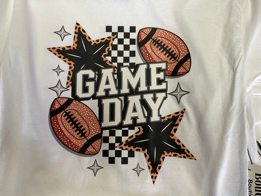 White Tee with Cheetah Game Day